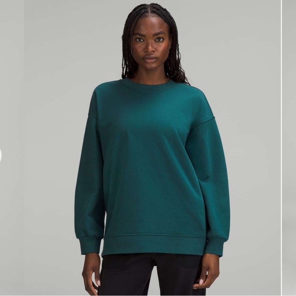 Perfectly Oversized Crew ~ Green Jasper - Picture 1 of 5